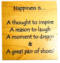 Great Impressions Happiness Is A Thought Inspire Reason Laugh Shoes Stam... - £13.32 GBP