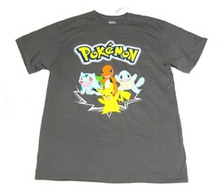 Pokemon Pikachu and Friends T Shirt Gray Mens Large Charmander Bulbasaur NWT - £11.60 GBP