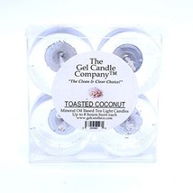 4 Pack of Clean Burning Toasted Coconut Scented Mineral Oil Based Tea Light Cand - $4.80