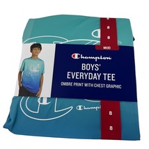 Champion Boys Blue Teal Ombre Silky Graphic T-Shirt  Youth Medium (Size ... - $10.73