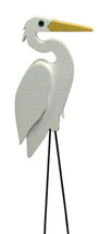 SNOWY EGRET YARD BIRD - Outdoor Backyard Lawn Ornament Amish Handmade in... - £83.71 GBP