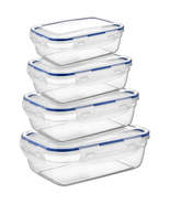 MAXPERKX 4pcs Rectangular Leakproof Food Storage Containers Clip Lock Se... - £13.98 GBP