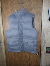 Old Navy Heritage Vest Grey Heather Quilted Puffer Full Zip Buttoned Men... - £18.67 GBP