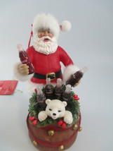 Coca-Cola Kurt Adler 2020 Santa with Polar Bear Cub Holiday Christmas Or... - £17.54 GBP