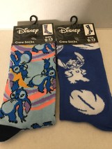 TWO NEW Disney Stitch Unisex Crew Socks Size 9-13 - €10,73 EUR