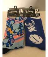 TWO NEW Disney Stitch Unisex Crew Socks Size 9-13 - €10,71 EUR