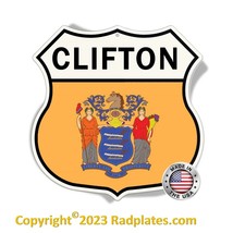 City of Clifton New Jersey Logo- Shield Shape - Aluminum Sign - Made in ... - $17.79