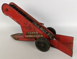 Vintage 1961 Tonka Toys Mound Mn Pressed Steel Red Sand Loader Escalator Trailer - £39.87 GBP
