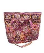 Vera Bradley Tote Shoulder Bag Womens Purple Multi Quilted Floral Double... - $26.24