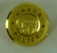 Omaha Nebraska Police Jacket Button Gold 1 inch Vintage W State Emblem S... - $7.49