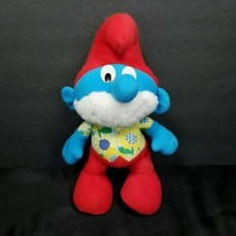 The Smurfs Papa Blue White Sunflower t Shirt Grandpa Plush Stuffed Anima... - $19.79