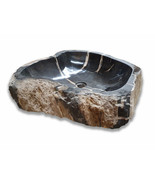 Washbasin Petrified Fossil Wood Natural Stone Countertop Basin Stone Round - £925.06 GBP+