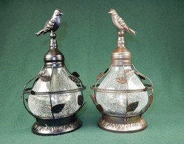 Solar Table Top Lamp, Bird Theme w/Rotating Light, Crackled Glass, Case of 6 - £47.65 GBP