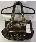 Big Buddha Purse Large Hand Shoulder Bag NEW NWT Shiny Brown &amp; Gold Stat... - $9.87