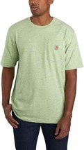 Carhartt Pocket T Shirt Mens M Soft Green Nep Loose Fit Heavyweight LOGO NEW - £19.36 GBP
