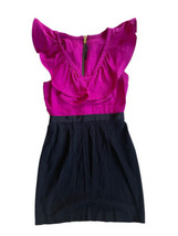 Jay Godfrey Ruffle Cocktail Dress Pink &amp; Black Y2K Style Women&#39;s 2 Silk ... - £25.91 GBP