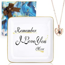 Jewelry Tray W 100 Languages I Love You Heart Necklace Set Gift Set for Mom NEW - £18.22 GBP