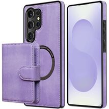 LOHASIC Samsung Galaxy S25 Ultra Case Magnetic Leather Wallet Purple - $25.08 CAD