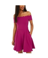 B Darlin Junior Womens 13/14 Magenta Purple Off The Shoulder Mini Dress ... - $17.14