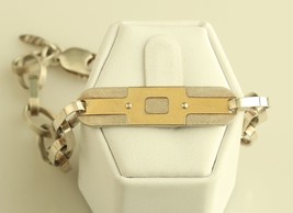 Vintage Sterling Silver Roberto magi Chain link Bracelet with Bar - £65.72 GBP