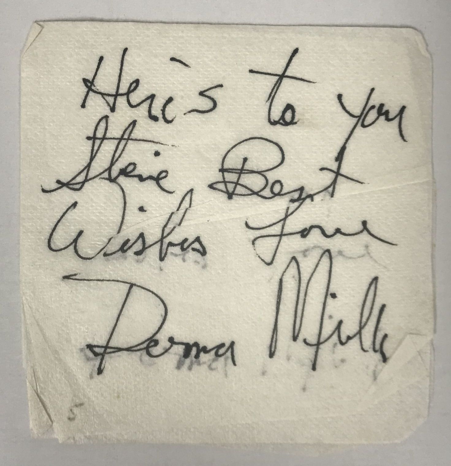 Donna Mills Signed Autographed Napkin - Life COA - $15.00