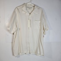 NWT Mens Perry Ellis Off white (Swan) 100% Silk Button Front Shirt Size XXL - £18.99 GBP