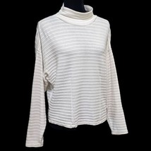 Vintage 90s Express Textured Stripe Mock Neck Dolman Sleeve Sweater Size... - $15.99