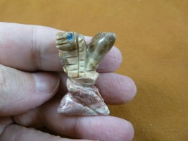 (Y-SNAK-66) little tan Coiled Snake gemstone carving soapstone Peru love... - $8.59