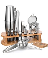 24-Piece Cocktail Shaker Bartender Kit With Stand, Boston Shaker, Mixing... - $67.99