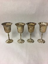EPNS swirl Goblets 6 inch wine glasses Mid Century 4 pieces Mid century - £31.14 GBP
