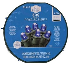 Holiday Time 500-Count Blue LED Dome Christmas Lights W/Green Wire, 105.... - £46.79 GBP