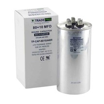 80/10 MFD Replaces Both 440 and 370 Volt Round Run Dual Capacitor TradeP... - $54.83