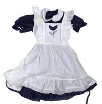 Vtg 70s 80s Disney Winnie the Pooh Girls Dress Sz 6X Blue Dot Pinafore - $921.74 MXN