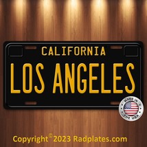 Los Angeles Black Vintage California Vanity Aluminum License Plate Tag New! - £15.55 GBP