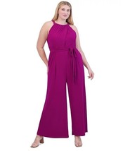 Vince Camuto Halter-Neck Tie-Waist Jumpsuit Magenta Plus Size 2X $138 - £37.53 GBP