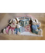 Vintage Homco 7613  Wall Art Bunny Rabbit I love You ABC Nursery Home De... - €12,23 EUR