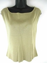 Liz Claiborne Gold Metallic Sleeveless Top Size Large - £18.62 GBP