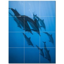 Dolphin Ceramic Tile Wall Mural Kitchen Backsplash Bathroom Shower P500509 - £94.80 GBP+