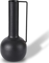 Modern Farmhouse Glam Metal Vase, Black Flower Vase Home Décor Centerpiece - £25.52 GBP