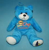San Diego CA Teddy Bear 8&quot; Bean Bag Stuffed Animal Aqua Blue Plush Soft ... - $9.77