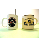 2 QTY VINTAGE ORIGINAL SILVER &amp; 50TH ANNIVERSARY USAF AIR FORCE MUGS COF... - €110,67 EUR
