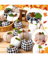 16 Pack Thanksgiving Decorations Artificial Pumpkins Fabric Assorted Siz... - £9.62 GBP