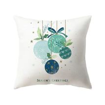 Anyhouz Pillowcase White Season Greetings Print Christmas Cotton Polyester - £23.79 GBP+