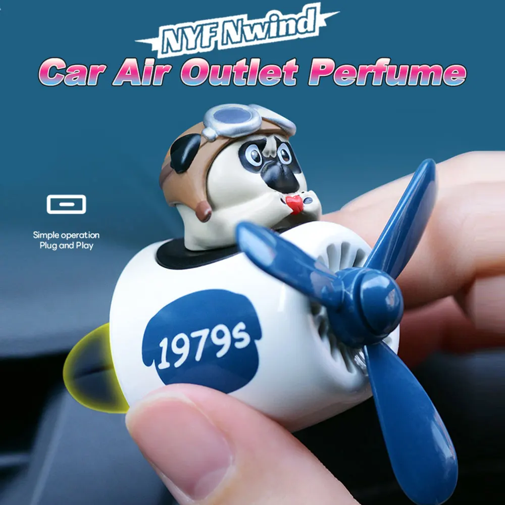 Car Air Freshener Bazaar Dog Pilot Vent Perfume Diffuser Rotating Propel... - £6.37 GBP+