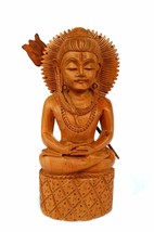 God Shiv With Trishul Figure Wooden Shiva Lord Shiva Hand Carved Wooden ... - £53.22 GBP