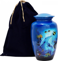 HLC URNS Lovely Dolphin Ocean Blue Cremation Urn - $104.44