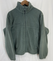 Columbia Size Medium Full Zip Fleece Jacket Green W/ Pockets - $16.14
