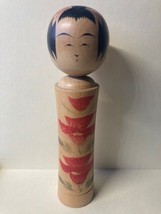 Vintage Japanese Wooden Traditional Kokeshi Doll Hand Painted 7&quot; Tall - $270.09 MXN