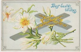 Tuck Easter Postcard 1909 Series 112 Cross Flowers Warren Ohio - £2.34 GBP