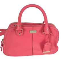 COLE HANN Pink Pebble Leather Purse Shoulder Bag Handbag 3 Sections Gold... - $46.44